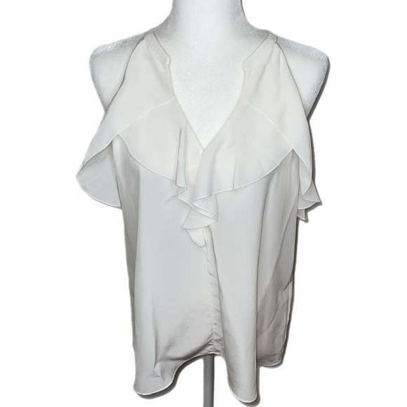 NWOT Lilly Pulitzer 💯 Silk Flounce Ruffle Romantic Sleeveless Blouse M - Picture 1 of 10